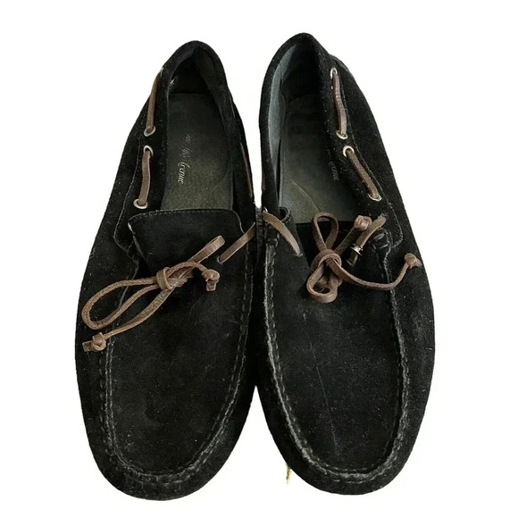 Mens Saks Fifth Avenue Black Suede Driving Loafers, 12M